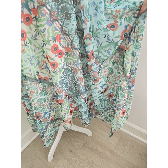 City Chic Fairy Floral Boho Whimsical Sleeveless V-Neck F Midi Green Dress 18 M - Picture 11 of 12